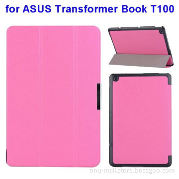 Silk Texture 3 Folding Pattern Flip Leather Case Cover for Asus Transformer Book T100